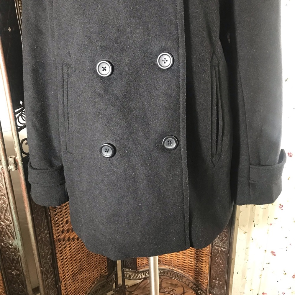 Lands' End Women's Classic Black Peacoat - Picture 2 of 12